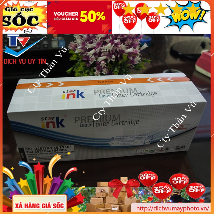 Hộp mực máy in Canon 303A HP 12A thương hiệu Star ink sắc nét bền đẹp