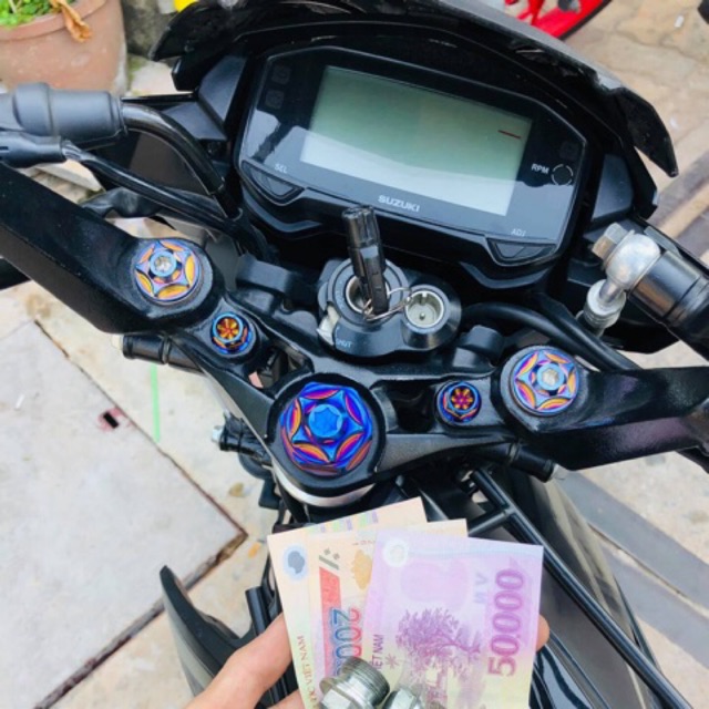 Bộ ốc chảng ba Raider FI sonic NOVO DAS (3 con) titan inox