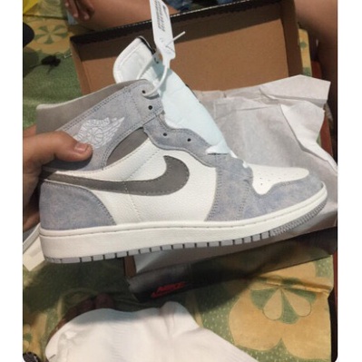 Giày JorDan 1 Cổ Cao HYPER ROYAL Nam Nữ, Giày Sneaker JorDan 1 High xanh loang Đá