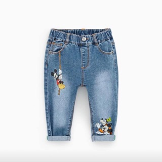 Quần jeans mềm mickey jumping cạp chun