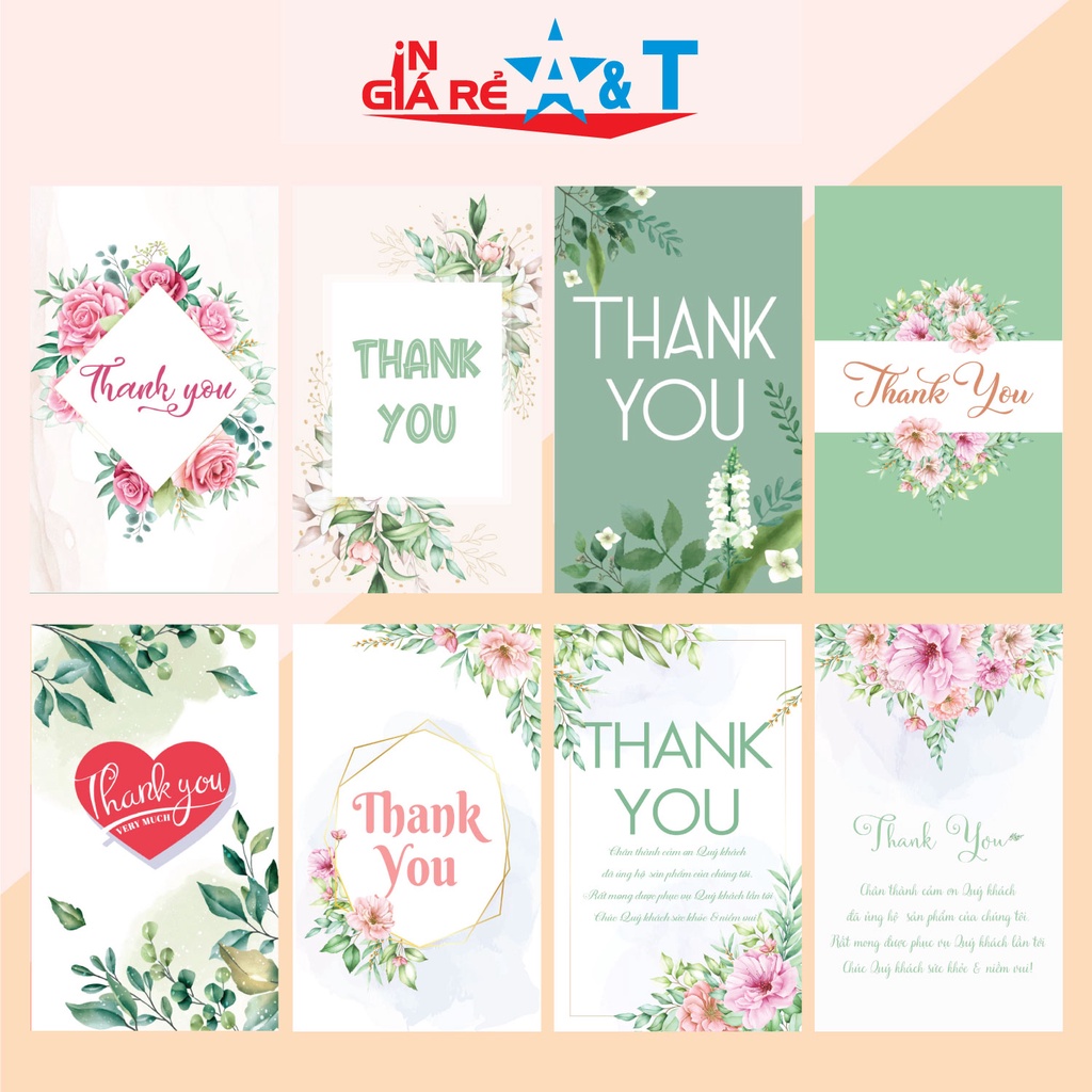 🌸 100 THẺ CẢM ƠN - Thiệp cảm ơn khách hàng - Nhãn cám ơn khách hàng - Thank you - NHIỀU MẪU