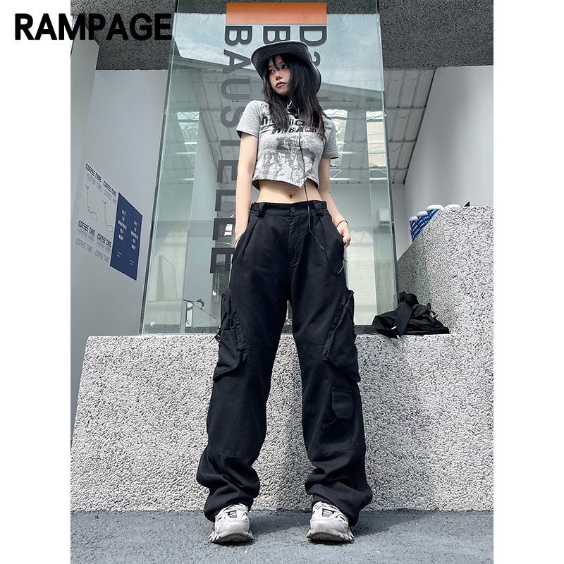 Quần Yếm Cotton Dáng Suông Có Túi Lớn Phong Cách Đường Phố Retro Cho Nam Nữ