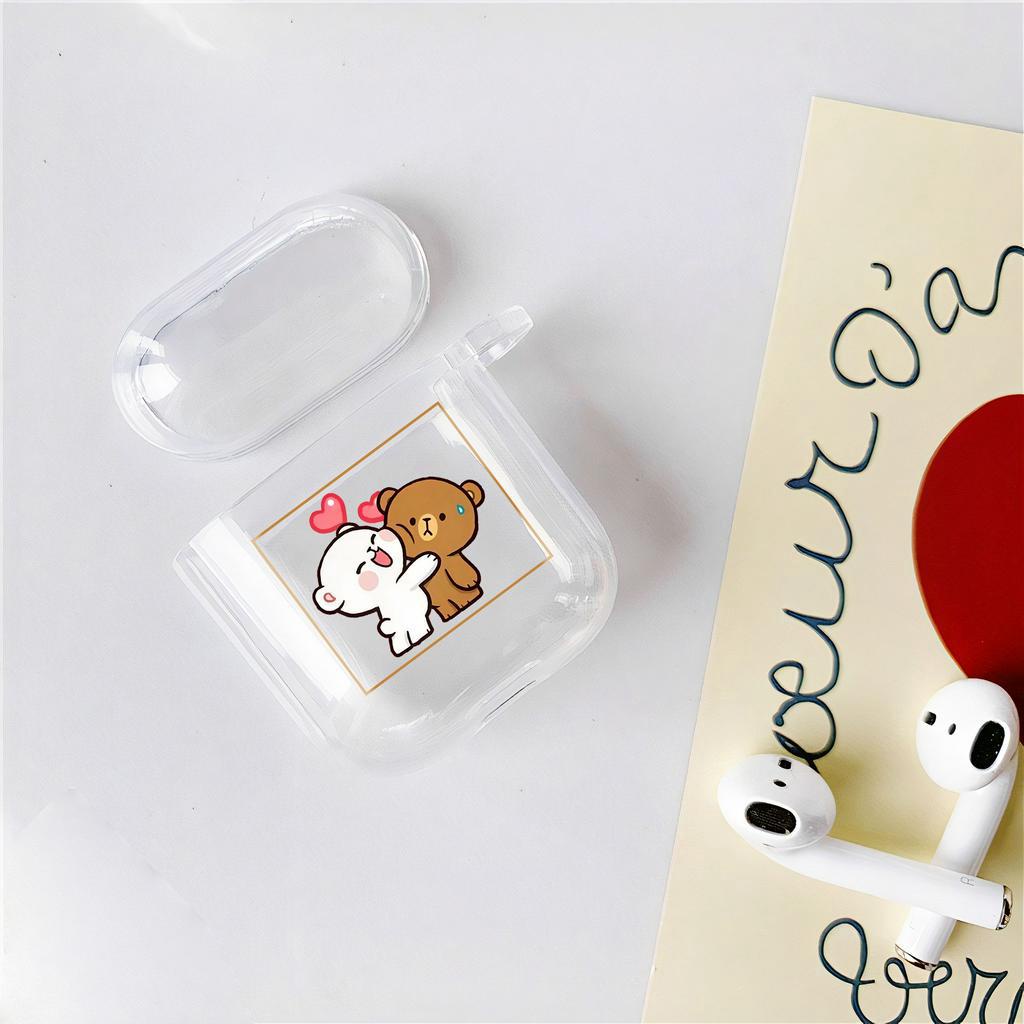 Ốp tai nghe Airpods 1 2 3 i12 cặp đôi hài bựa cute vỏ bảo vệ hộp sạc Case airpod 1 2 3 pro 2 trong suốt có móc treo