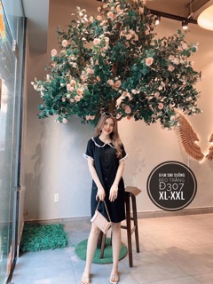 Đầm Suông Nút Cổ Bèo Bigsize