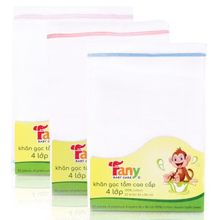 Khăn tắm gạc xô Fany 4 lớp cho bé sơ sinh (set 2c) shop Bé Thơ
