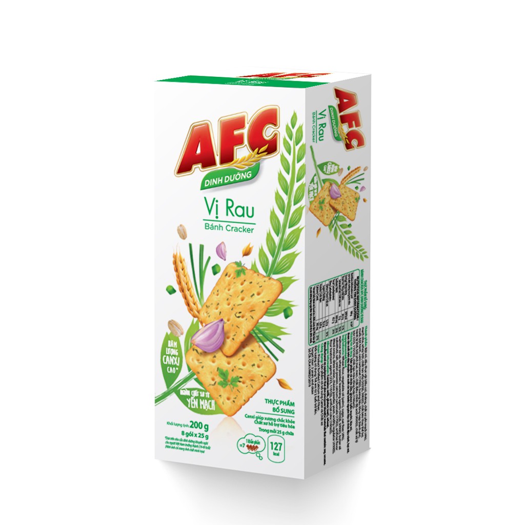 [Giảm 5K cho đơn từ 50K] Combo 2 hộp bánh quy dinh dưỡng AFC vị rau, 2x200g