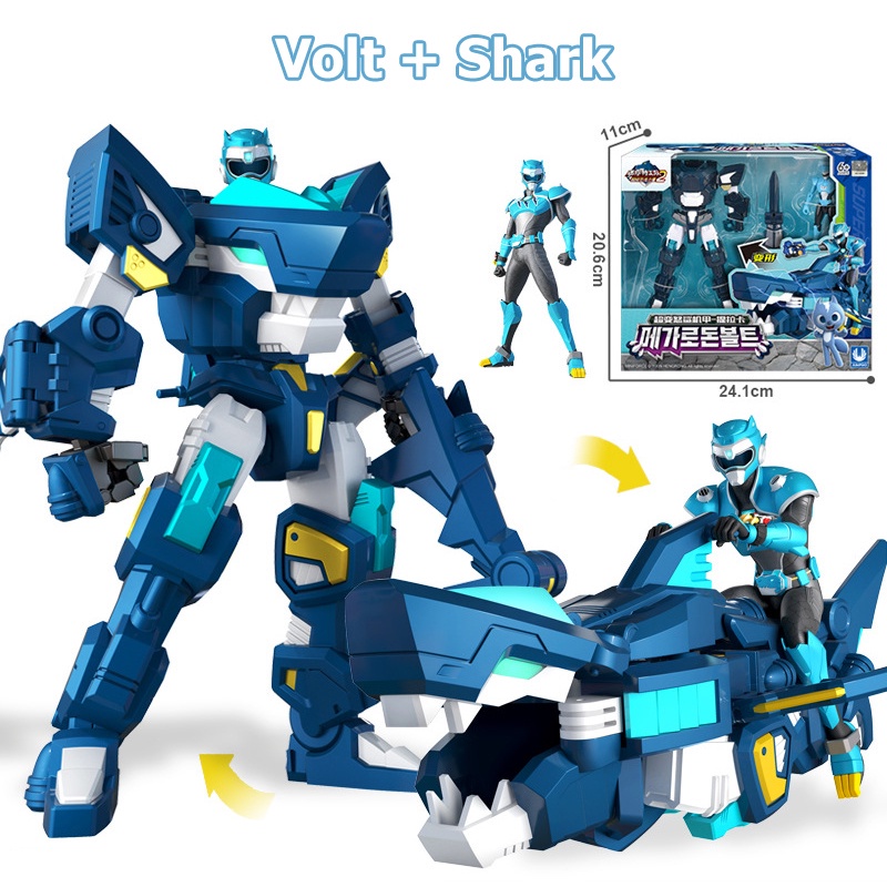 ┋❒Đồ chơi Lực lượng nhí, Volt cá mập, MINIFORCE - Biệt đội siêu nhân nhí khủng long biến hình Robot Lobikids