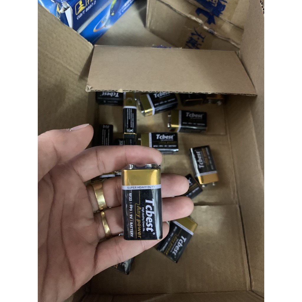 Hộp 10 Viên Pin Vuông 9V Dùng Cho Bộ Test Dây Cáp Mạng Đồ Chơi Micro Míc Không Dây Dung Lượng Cao Bền Bỉ TC Best 9V