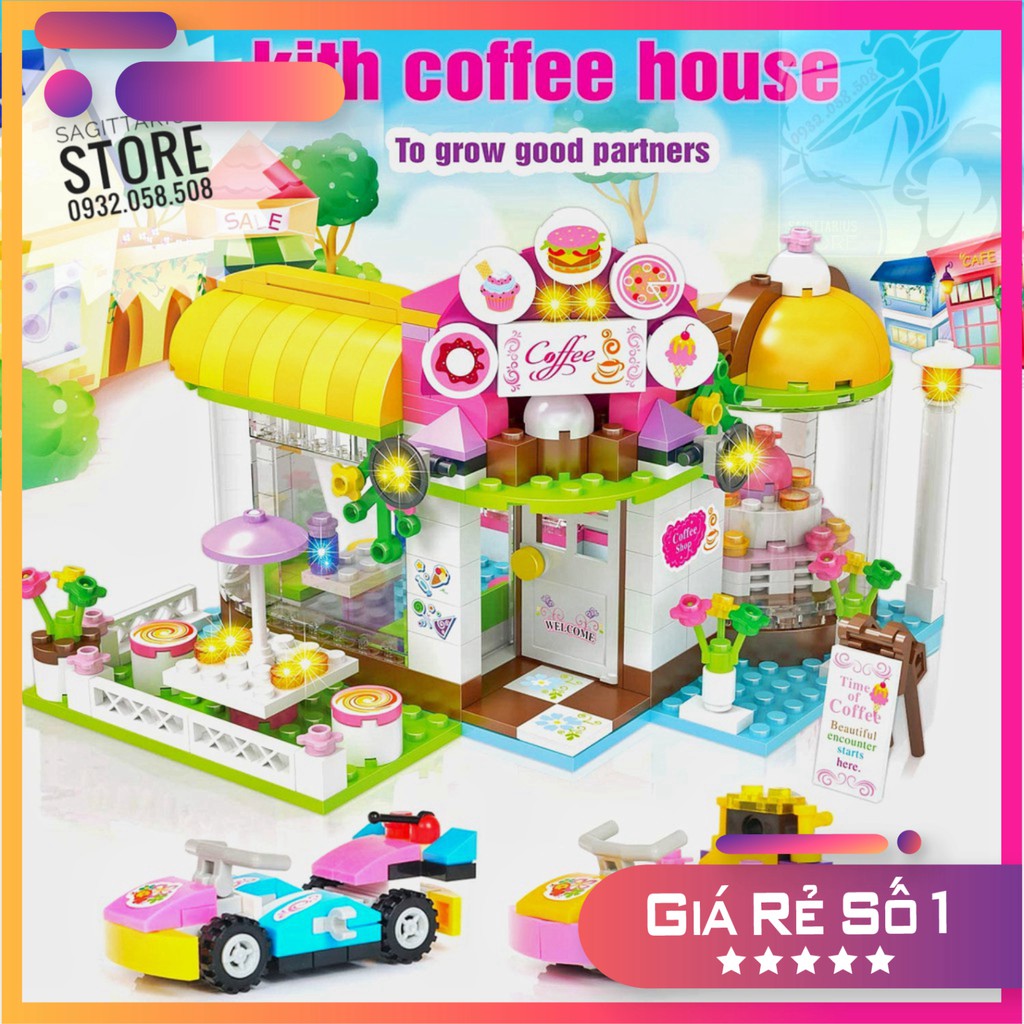 Lego LX.A063 Lắp Ráp Tiệm Coffee - Kith Coffee House ( 443 Mảnh ) [Hot]