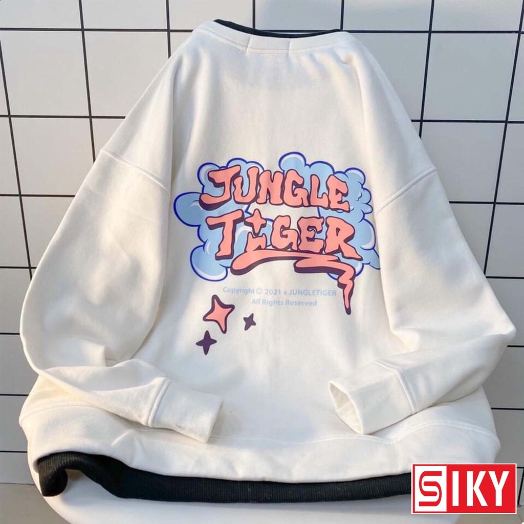 Áo sweater nữ chất nỉ tay phồng giả 2 vạt dưới phối chữ Jungle Tiger siêu xinh - SLIKY HX12 | BigBuy360 - bigbuy360.vn