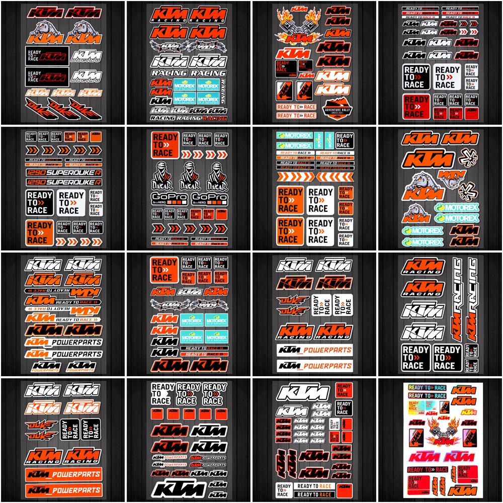 Sticker Phản Quang Dán Trang Trí Mũ Bảo Hiểm Xe Mô Tô KTM