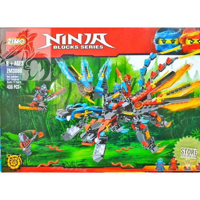 Lego Zimo Lắp Ráp Robot Ninja Rồng 2 Đầu ( 430 Mảnh )