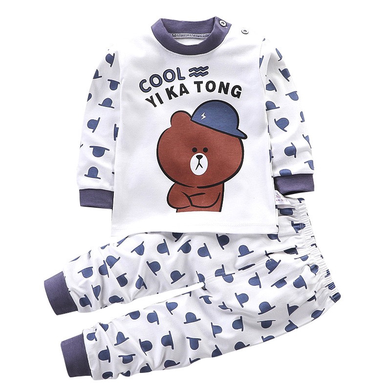 Set Đồ Ngủ Bằng Cotton In Hoạt Hình Dễ Thương Cho Bé