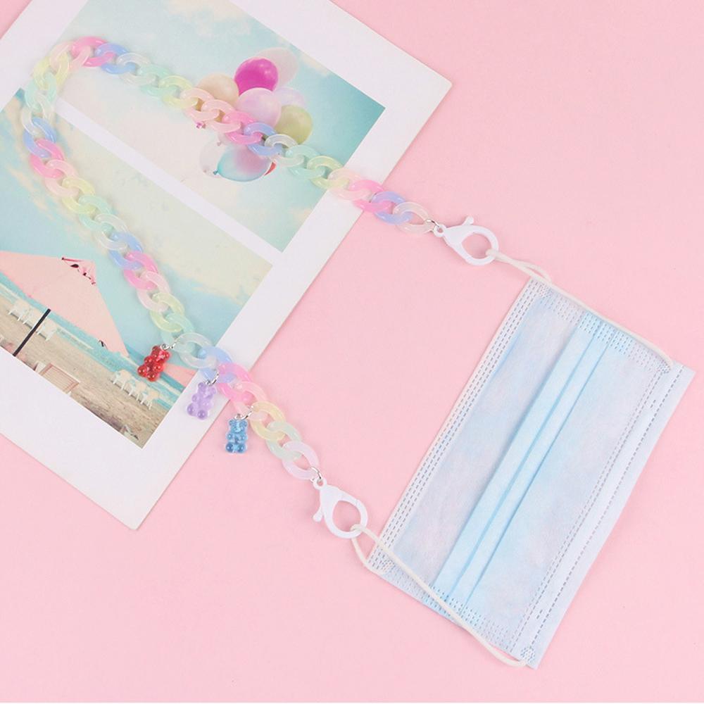 JARRED Dây Đeo Kính Chống Thất Lạc Bằng Acrylic Hình Gấu Và Hoa Thời Trang