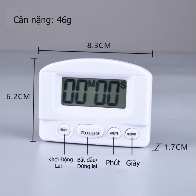 Đồng Hồ Hẹn Giờ Đếm Ngược Mini Dùng Trong Nhà Bếp