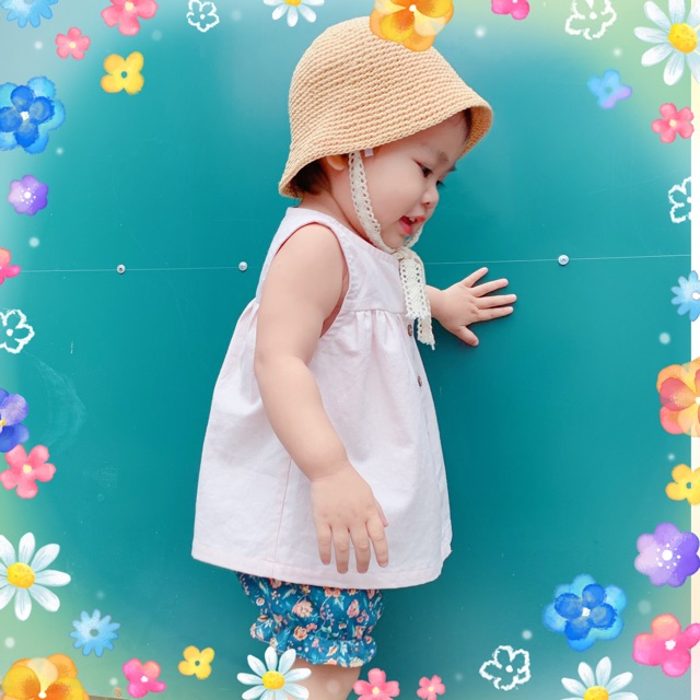 Bộ sát nách quần bo cho bé gái từ 1 tuổi đến 5 tuổi