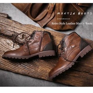 Giày bốt da cổ cao phong cách lịch lãm cho nam