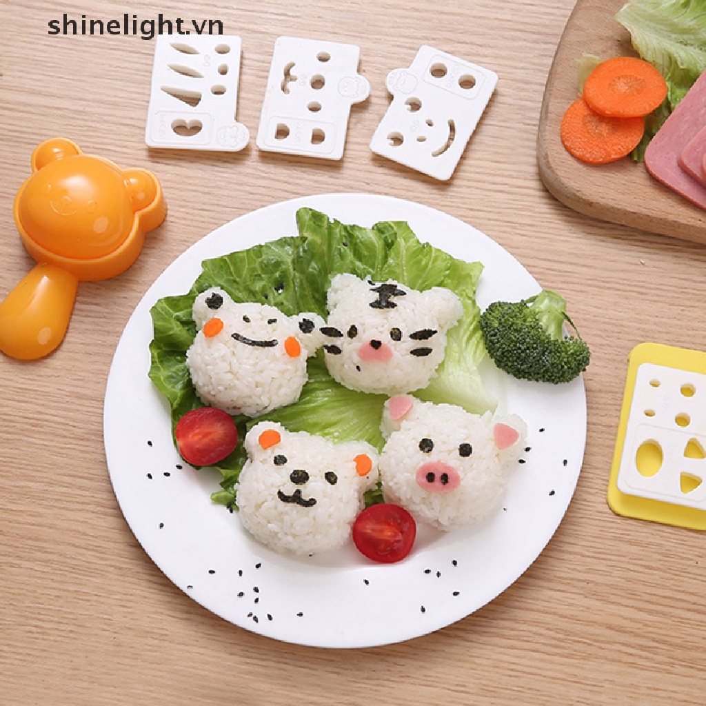 1 Set Khuôn Làm Cơm Nắm / Sushi / Nori Hình Chú Gấu Nhỏ Dễ Thương DIY