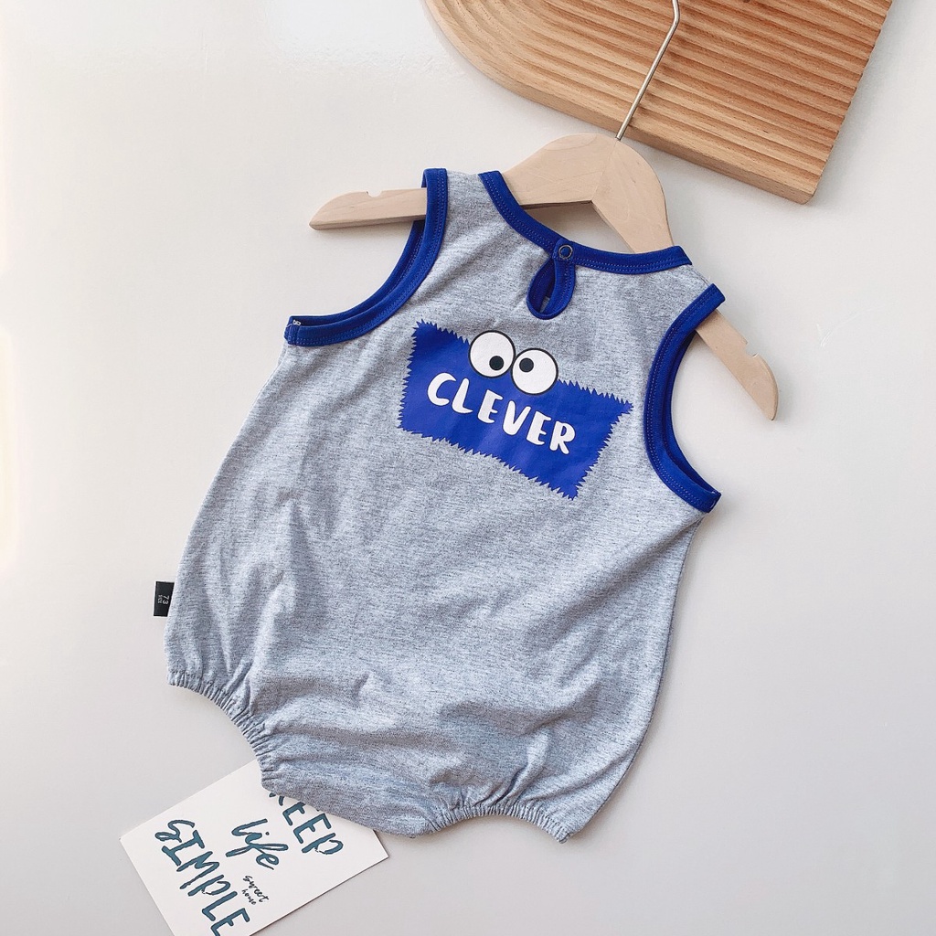 Áo Liền Quần Không Tay Chất Liệu Cotton Dễ Thương Dành Cho Trẻ Nhỏ Mới Sinh 0-24 Tháng