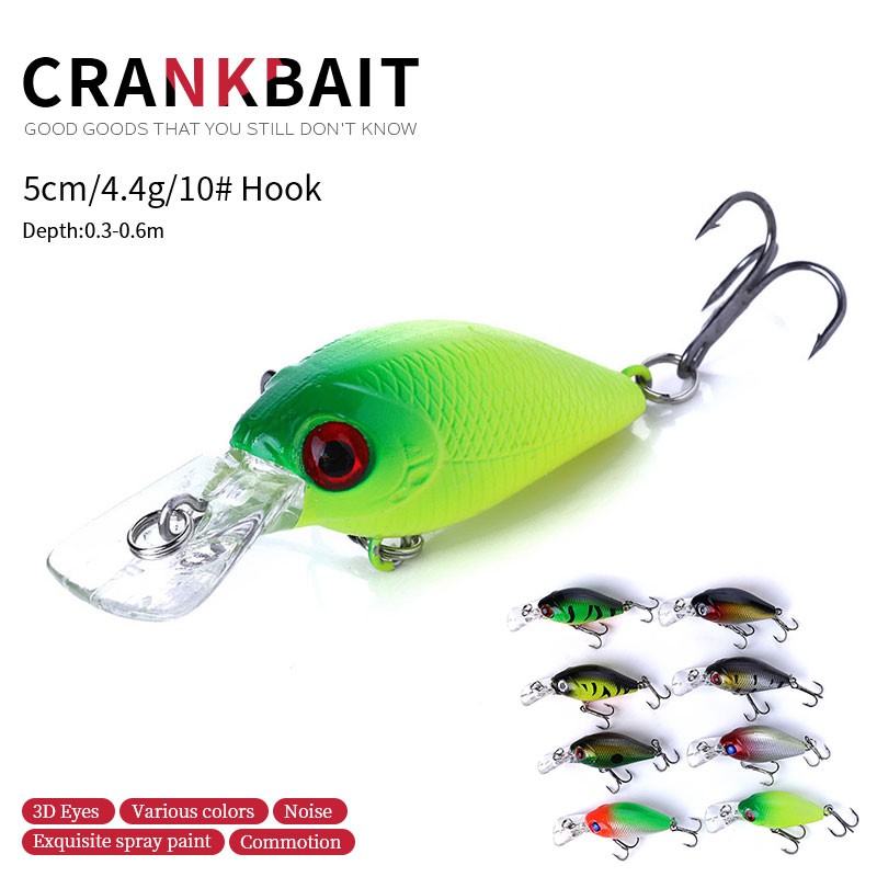 HENGJIA 1pcs 1 PCS Fishing Lure 5cm 4.4g Crankbait Hard Bait Artificial Wobbler Bass Fishing Accessories