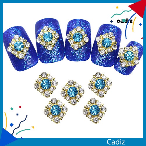 Bộ 10 Phụ Kiện Trang Trí Móng Tay Nghệ Thuật Bằng Hợp Kim Đính Đá Pha Lê Xinh Xắn DIY