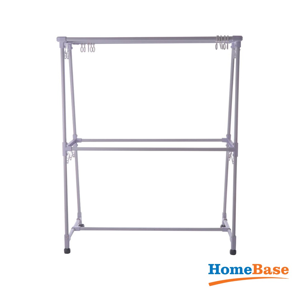 HomeBase PLIM Cây phơi đồ giá phơi đồ sào phơi đồ 5 thanh phơi 10 móc treo bằng nhôm Thái Lan W120xD48xH158 Cm