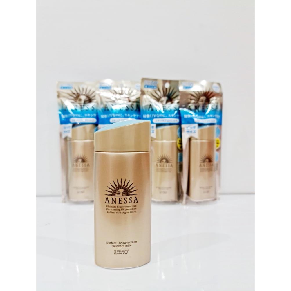 Kem Chống Nắng Anessa Perfect Uv Sunscreen Skincare Milk Spf 50+ Pa++ 90 ML - Kem Chống Nắng Cho Da Dầu Da Mụn