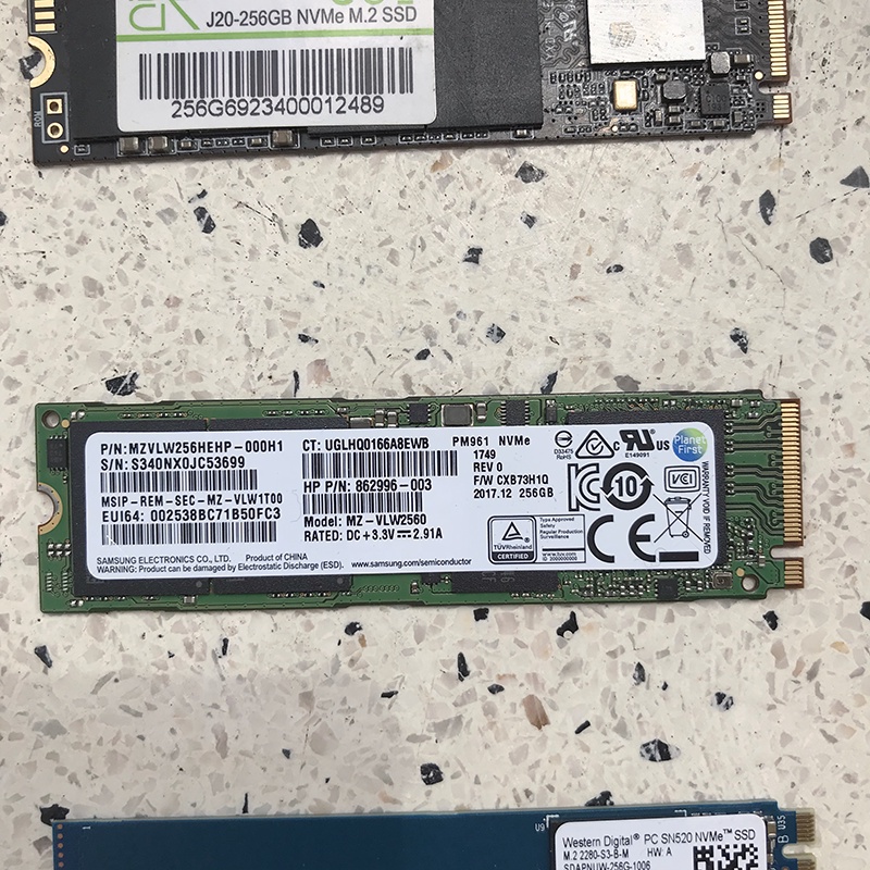 Ổ Cứng M2 NVMe SSD Western Digital Samsung PM981a 120Gb 250Gb 512Gb 1Tb M.2 2280 hàng zin tháo máy