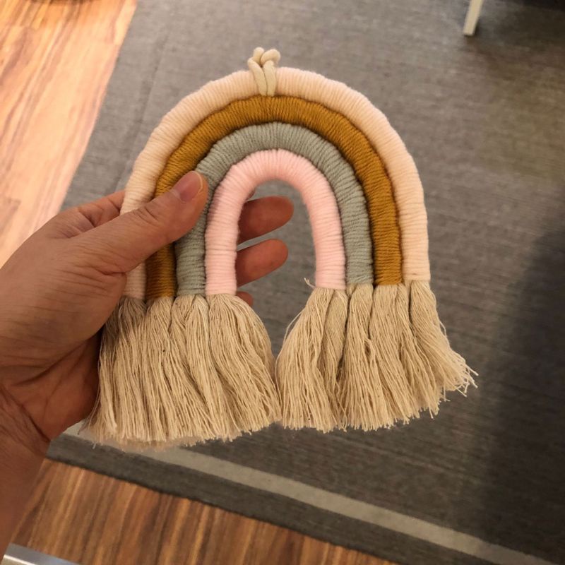✿ Cầu Vồng Đan Macrame Thủ Công Nhiều Màu Sắc Treo Tường Trang Trí Phòng Trẻ Em / Lớp Học