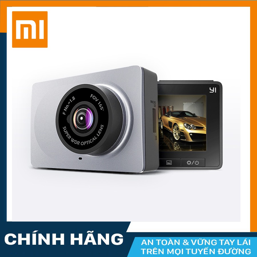 Camera hành trình Xiaomi Yi độ nét 2K cho xe ô tô có  Wifi, Tiếng Anh + KM thẻ nhớ