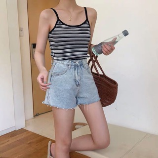 🍀Áo hai dây len kẻ ngang basic Ulzzang style🍀 Hàng Quảng Châu