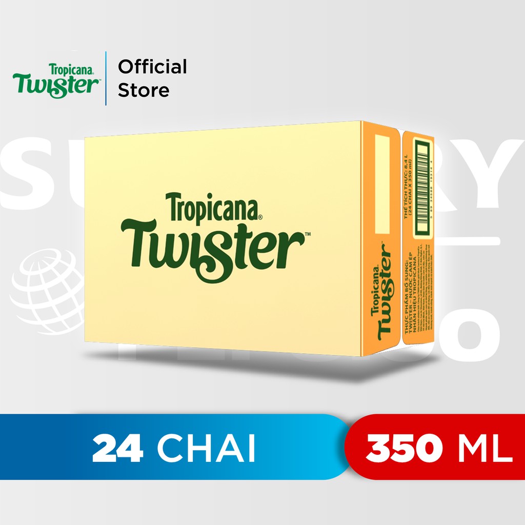 Thùng 24 Chai Nước Trái Cây Giải Khát Twister Cam (350ml/Chai)
