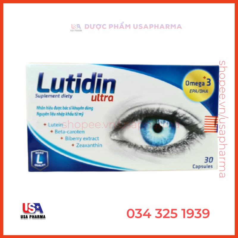Viên uống sáng mắt Lutidin Extra giảm khô mắt, mờ mắt, mỏi mắt - 30 viên