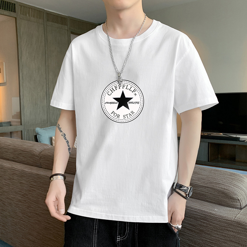 Áo Thun Ngắn Tay Cổ Tròn In Họa Tiết Cá Tính Size M-4XL Cho Nam