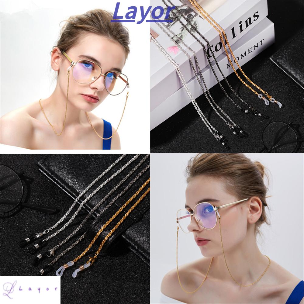 Dây đeo mắt kính chống trượt chất liệu kim loại phong cách cổ điển thời trang cho nam và nữ
