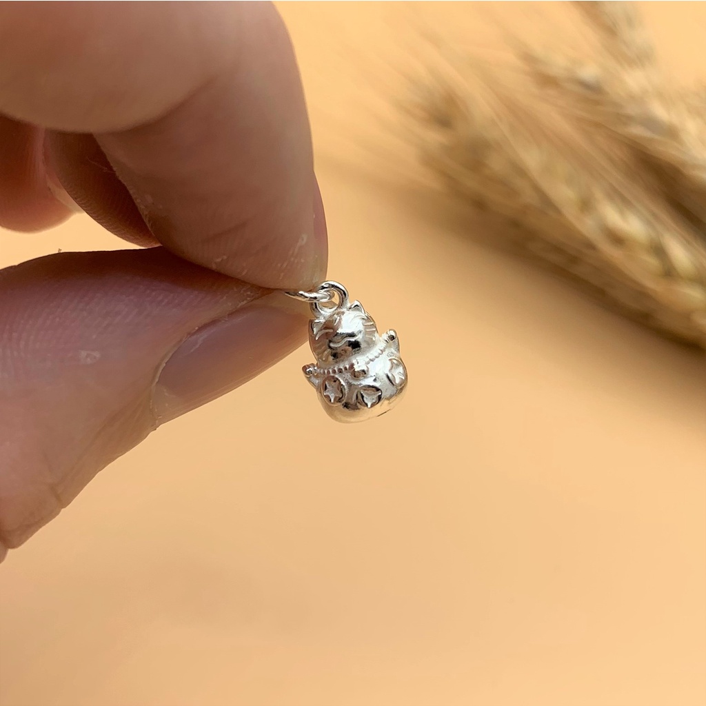 Charm mèo thần tài không đuôi kiểu mới - Charm Bạc 925 - Mã CB192 CA154