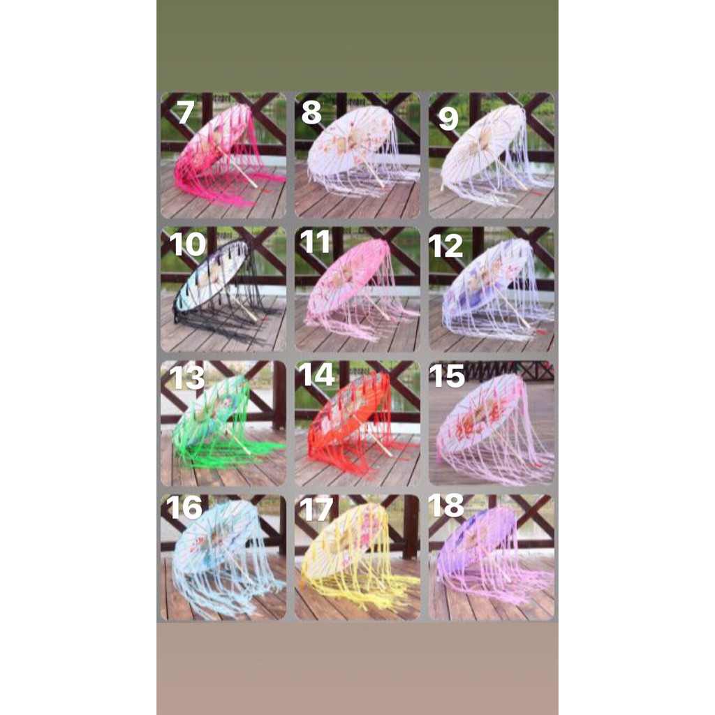 Ô cổ trang gắn dải lụa (bản đẹp)