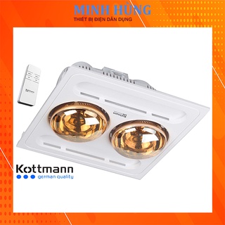 Đèn sưởi nhà tắm 2 bóng âm trần KOTTMANN có điều khiển và công tắc