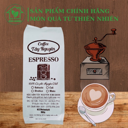 Cà phê Robusta rang mộc nguyên chất Đặc sản Tây Nguyên - Gói 500gr
