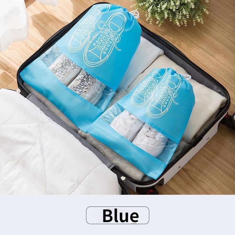 Túi dây rút đựng giày bằng vải không dệt trong suốt chống bụi chống thấm nước tiện dụng