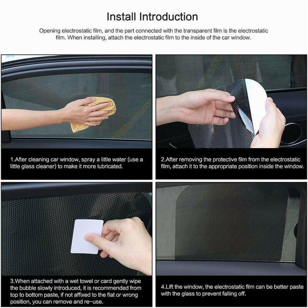 Set 2 Tấm Phim Lưới Dán Cửa Sổ Chống Nắng Tiện Dụng