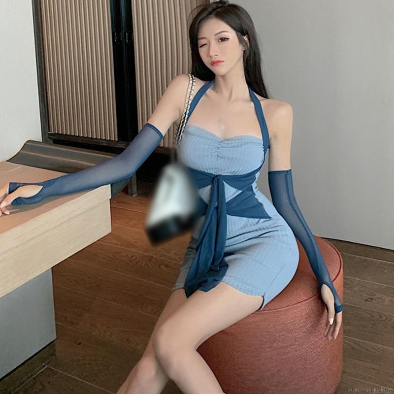 Đầm Body Tay Dài Thiết Kế Hở Lưng Quyến Rũ Cho Nữ