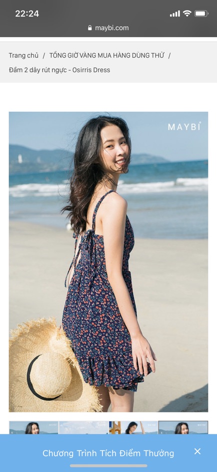 Đầm 2 dây hoa Maybi