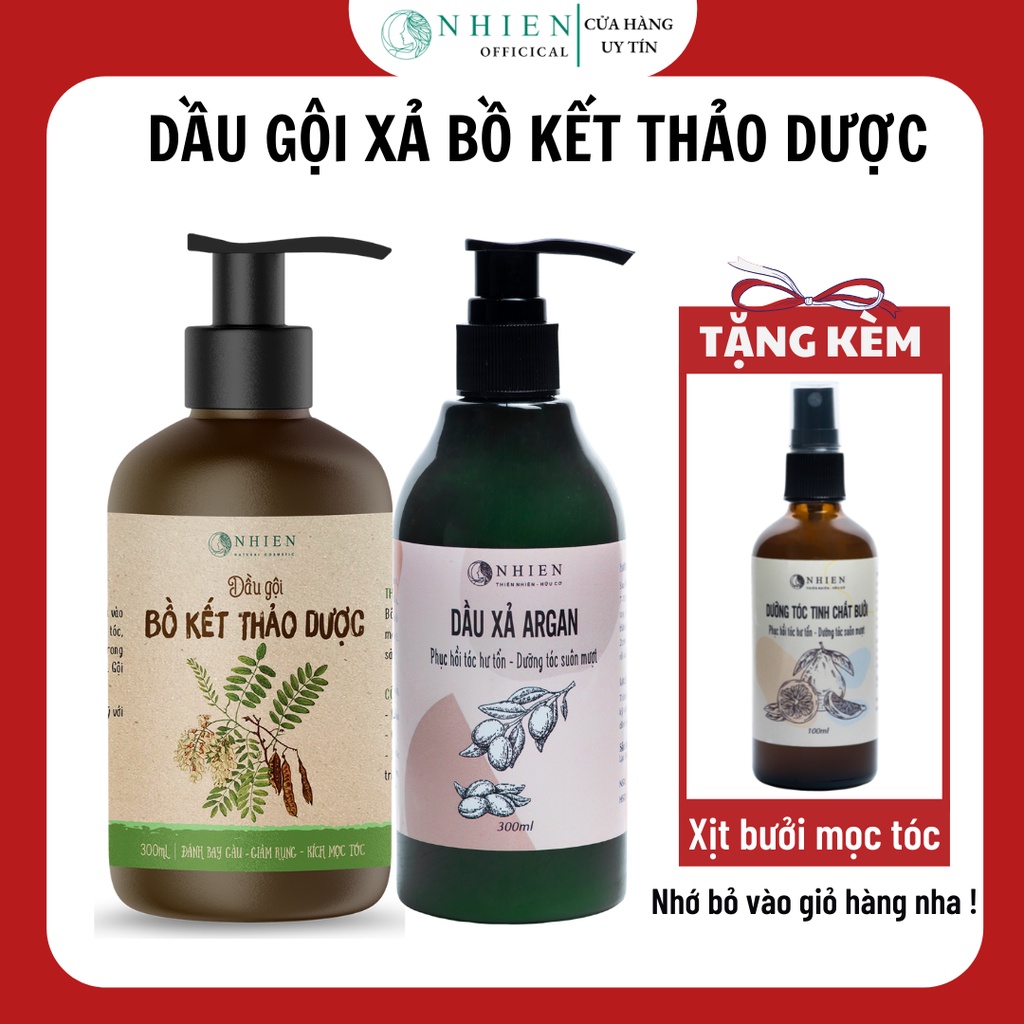 Dầu gội bồ kết thảo dược cô đặc giảm gàu, ngăn rụng tóc, kích mọc tóc