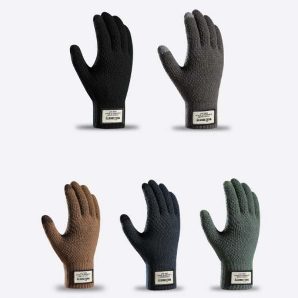 Găng tay năm ngón mềm mại dày dặn giữ ấm mùa đông cho nam