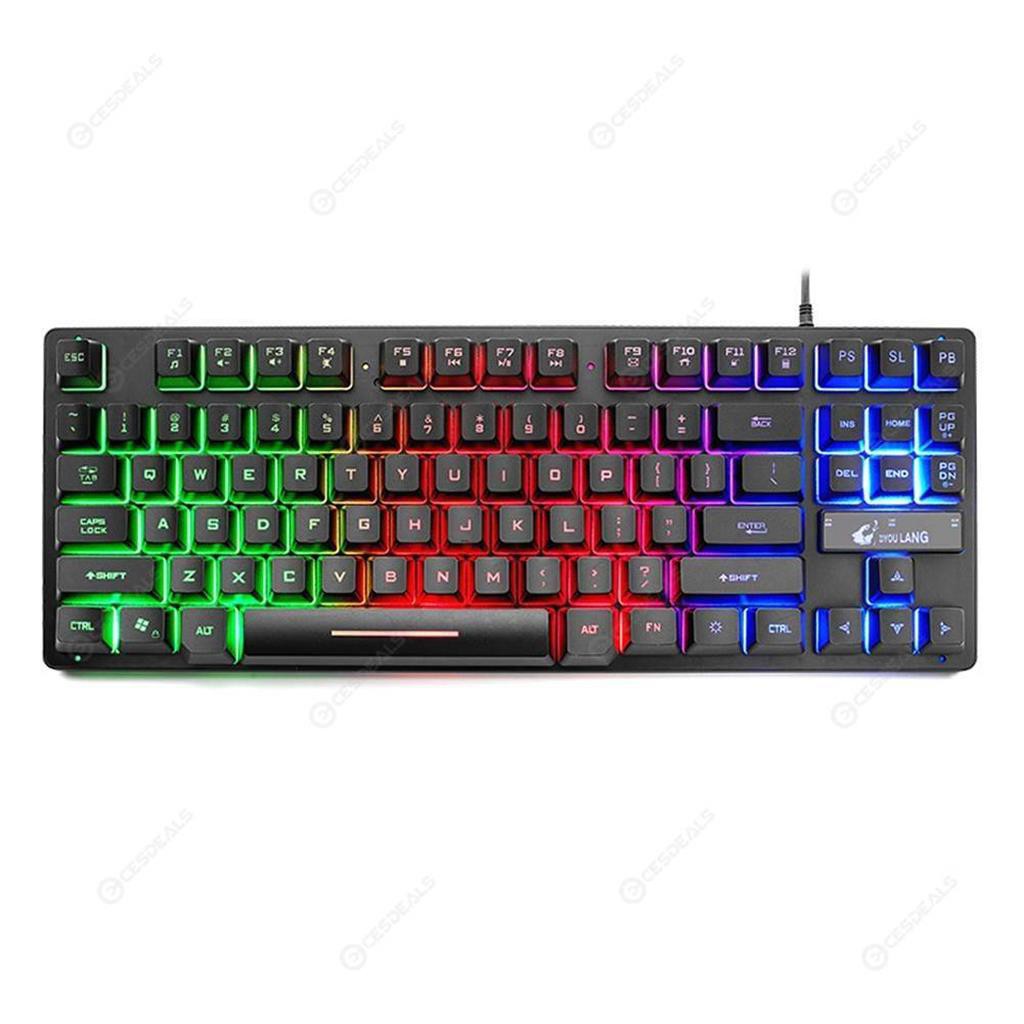 Bàn Phím giả cơ chuyên game Có Dây ZIYOU LANG K16 có LED 87 phím Xgamingstore  -dc3721