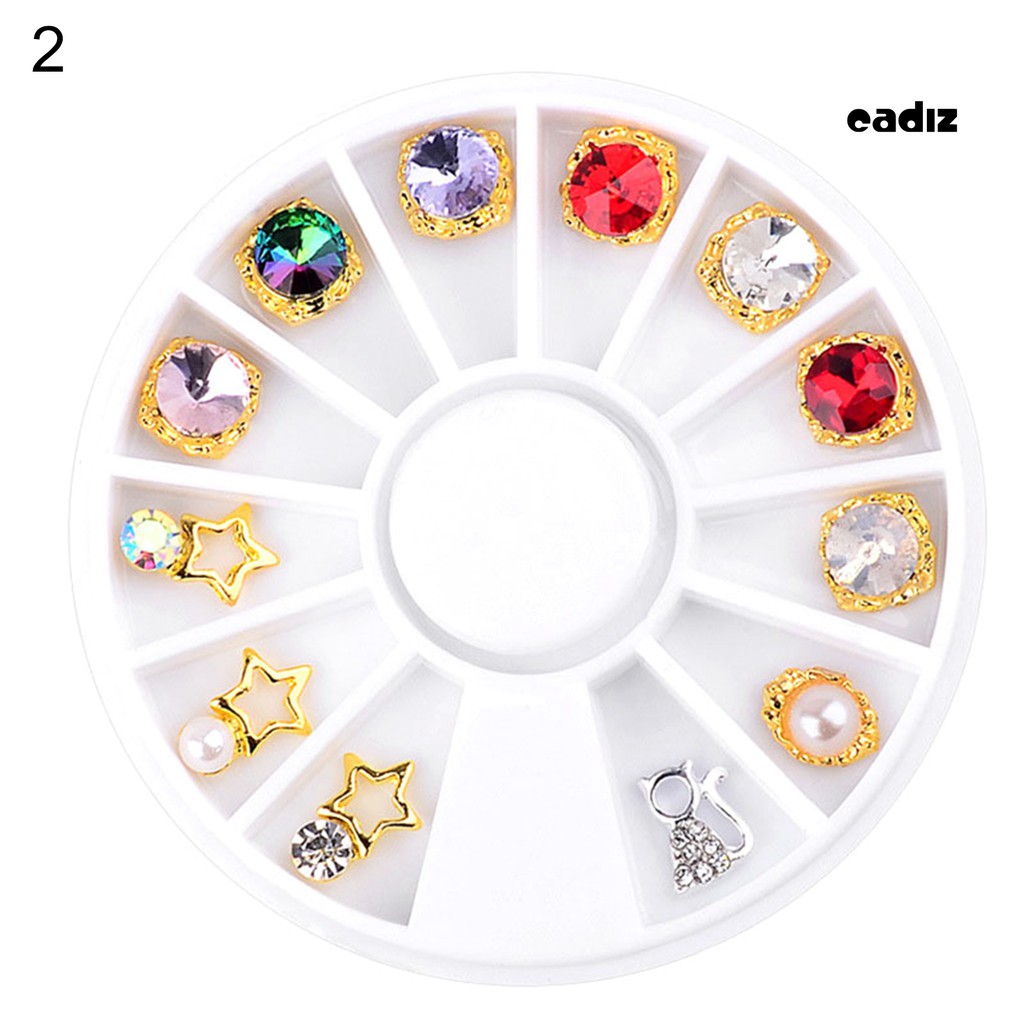 Hộp kim cương nhân tạo 3D trang trí móng tay