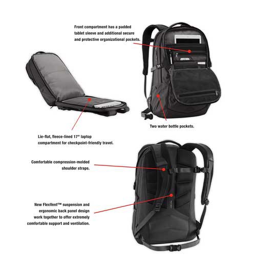 Balo The North Face Surge Transit Cao Cấp Chính Hãng, ba lô đa năng có ngăn chống sốc laptop đệm êm