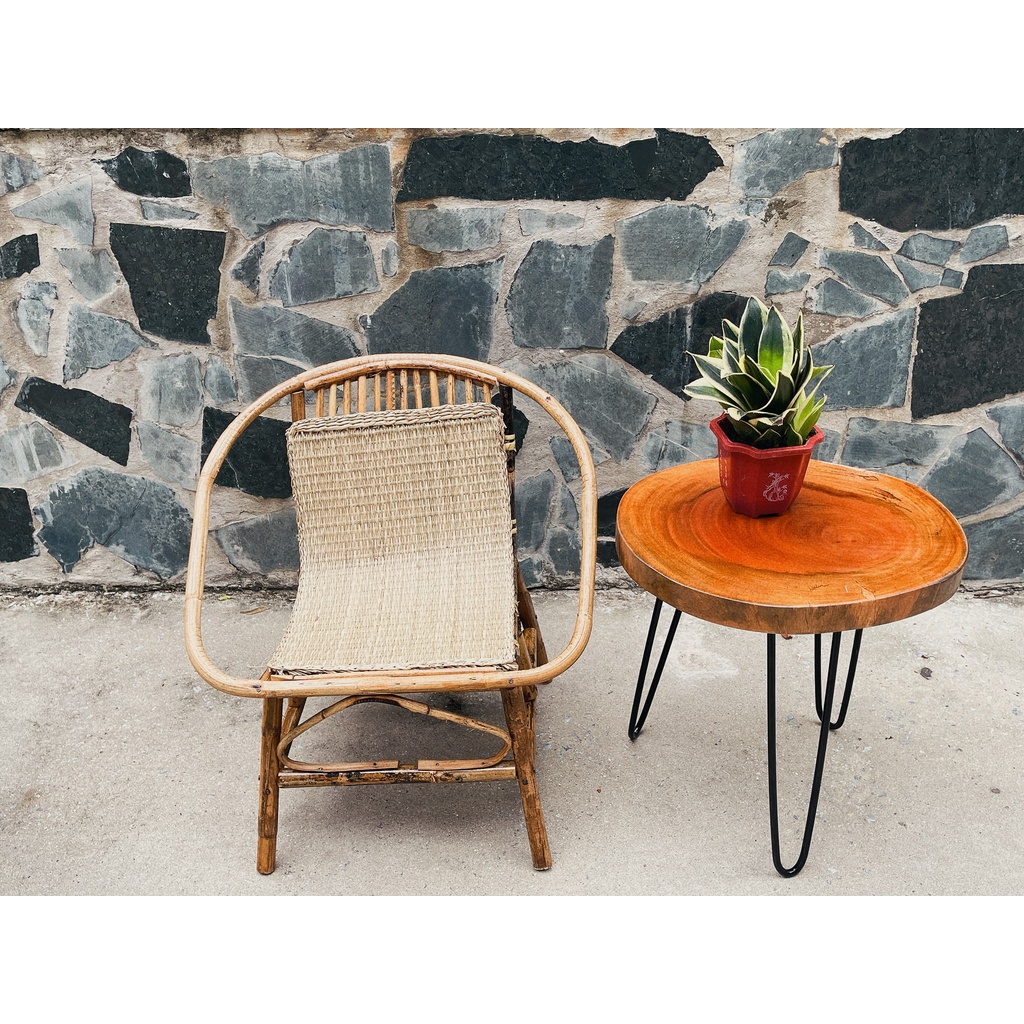 Bộ Bàn Ghế Mây Tre Đan Con Sò Tự Nhiên 100%