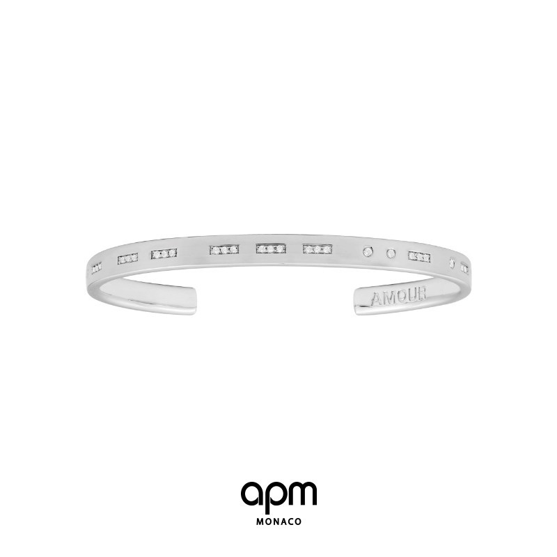 APM Monaco sản phẩm mới AMOUR Morse mã vòng tay tình yêu mở, mẫu cặp đôi, bầu không khí thời trang s